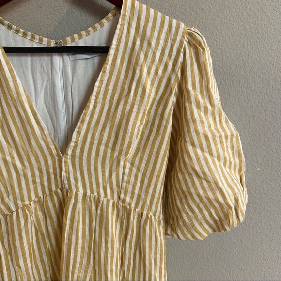 Faithful The Brand | XS | Brighton striped Tan Maxi Dress beach butter yellow - Picture 6 of 8